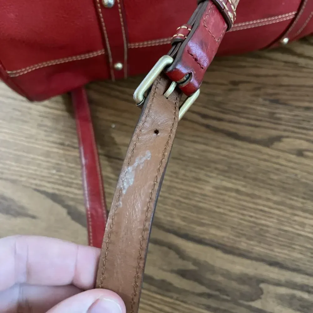 Dooney & Bourke Smooth Florentine Leather Satchel in Bordeaux
